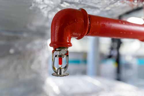 red commercial sprinkler